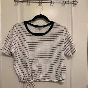 charlotte russe black and white stripped crop top